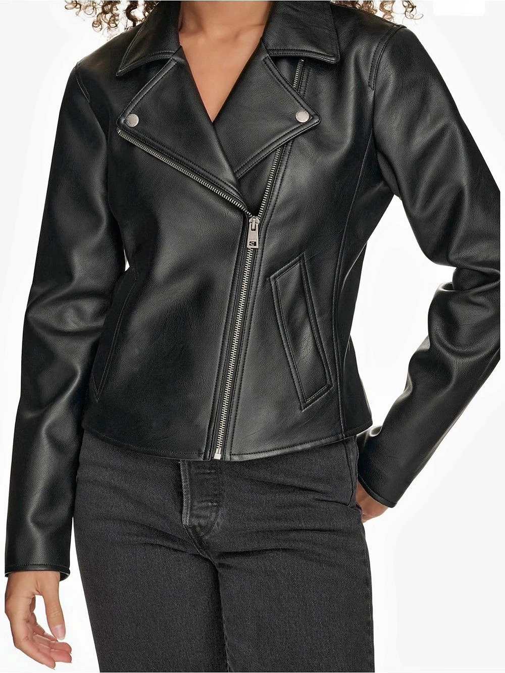 Levi's Faux Leather Asymmetrical Moto Jacket Black Leather-Style Moto Jacket XL
